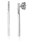 Zinzi zilveren oorhangers staafjes wit 35mm ZIO1832, exclusief en kwalitatief hoogwaardig. Ontdek nu!