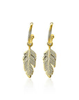 Zinzi zilveren oorsterkers rond met veertje geel verguld ZIO1867G, exclusief en kwalitatief hoogwaardig. Ontdek nu!