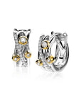 Zinzi zilveren luxe bicolor cross-over oorringen (16 x 7mm) rond glad witte zirkonia's ZIO2020, exclusief en kwalitatief hoogwaardig. Ontdek nu!