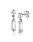 Zinzi zilveren oorsieraden 15mm baguette rechthoek vierkant wit ZIO2056, exclusief en kwalitatief hoogwaardig. Ontdek nu!