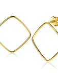 Zinzi zilveren trendy oorstekers 14K geel verguld 44mm vierkant open ZIO2095G, exclusief en kwalitatief hoogwaardig. Ontdek nu!