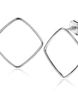 Zinzi zilveren trendy oorstekers 44mm vierkant open ZIO2095, exclusief en kwalitatief hoogwaardig. Ontdek nu!