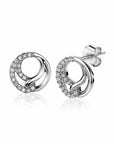 Zinzi zilveren oorknoppen in elkaar gevlochten vormen met zirkonia ZIO2119, exclusief en kwalitatief hoogwaardig. Ontdek nu!