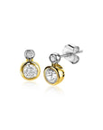Zinzi zilveren oorknoppen 14K geelverguld rond 9mm wit ZIO2146, exclusief en kwalitatief hoogwaardig. Ontdek nu!