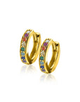 Zinzi zilveren oorringen 14K geel verguld met regenboog kleurstenen 15mm ZIO2172CR, exclusief en kwalitatief hoogwaardig. Ontdek nu!