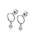 Zinzi zilveren oorstekers 13mm ronde hanger witte zirkonia ZIO2200, exclusief en kwalitatief hoogwaardig. Ontdek nu!