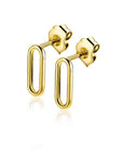 Zinzi zilveren oorstekers 14K geel verguld 14mm ovaal glad ZIO2210G, exclusief en kwalitatief hoogwaardig. Ontdek nu!