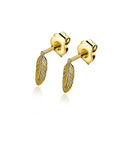 Zinzi zilveren oorknoppen 14K geel verguld veertje 10mm ZIO2212G, exclusief en kwalitatief hoogwaardig. Ontdek nu!
