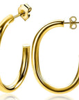 Zinzi zilveren oorringen 14K geel verguld open vorm 40x4mm ovaal ZIO2233G, exclusief en kwalitatief hoogwaardig. Ontdek nu!