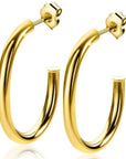 Zinzi zilveren oorringen 14K geel verguld open vorm 40x4mm ovaal ZIO2233G, exclusief en kwalitatief hoogwaardig. Ontdek nu!