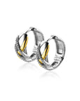 Zinzi zilveren luxe oorringen cross-over bicolor met witte zirkonia's 16x6mm ZIO2243, exclusief en kwalitatief hoogwaardig. Ontdek nu!
