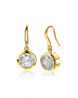 Zinzi zilveren oorhangers geelverguld witte zirkonia 11mm ZIO2, exclusief en kwalitatief hoogwaardig. Ontdek nu!