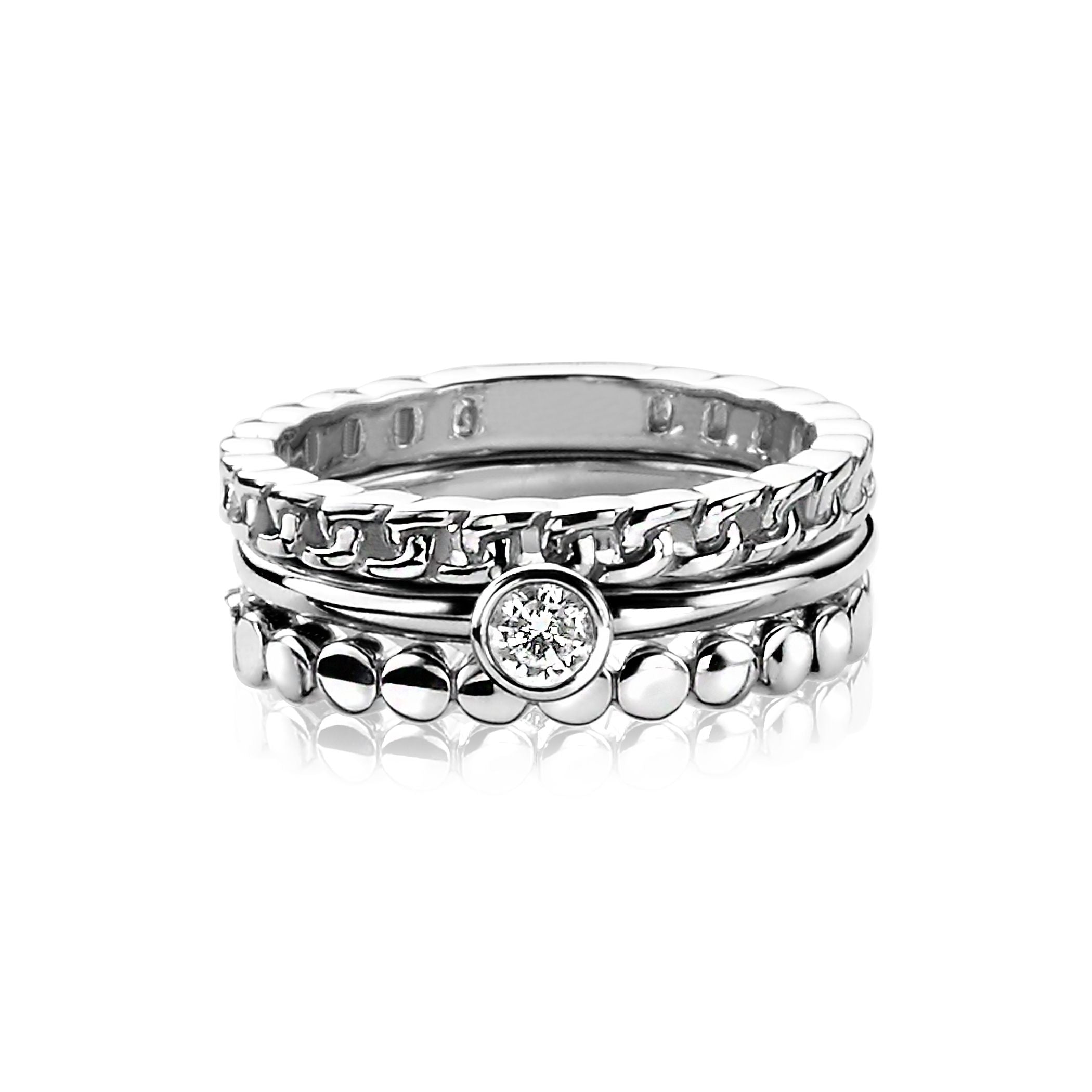 ZINZI Zilveren Ring wit - ZIR1177