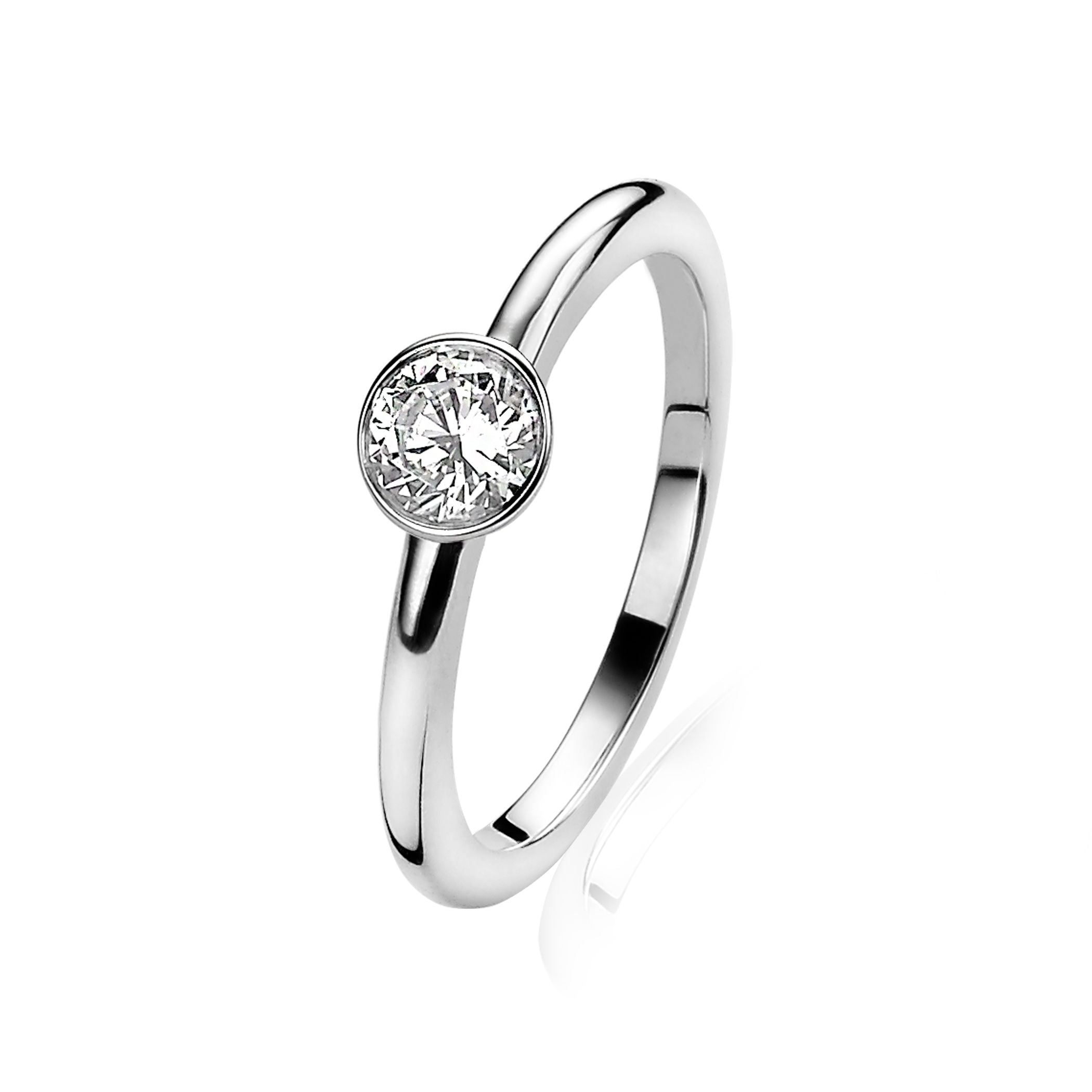 ZINZI Zilveren Ring wit - ZIR1298