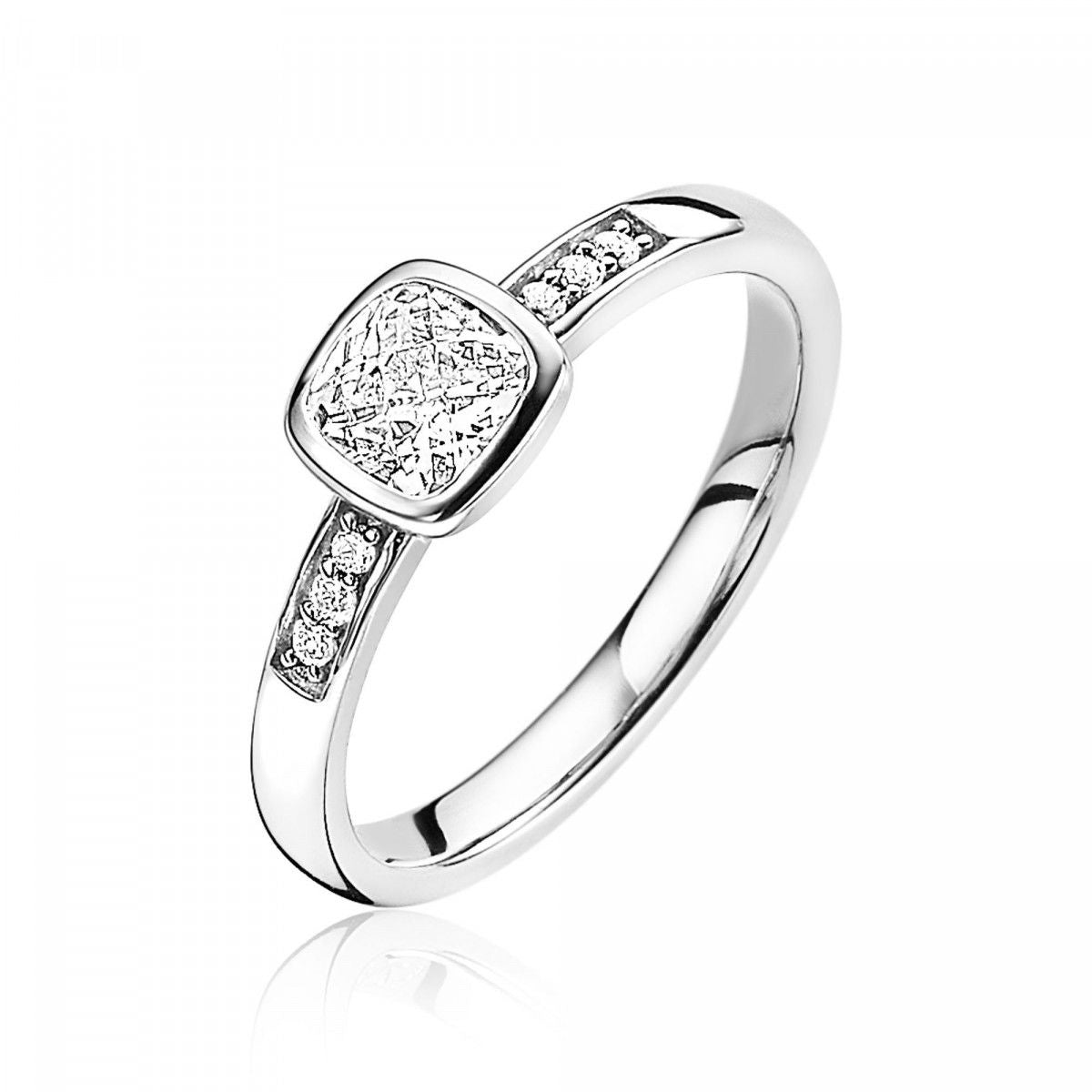ZINZI Vierkant 6,3mm Aanschuifring zilver wit - ZIR1664