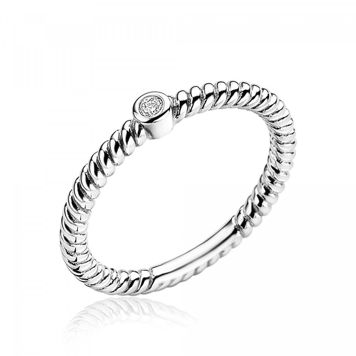 ZINZI Zilveren Ring met Witte Zirkonia - ZIR1671-60