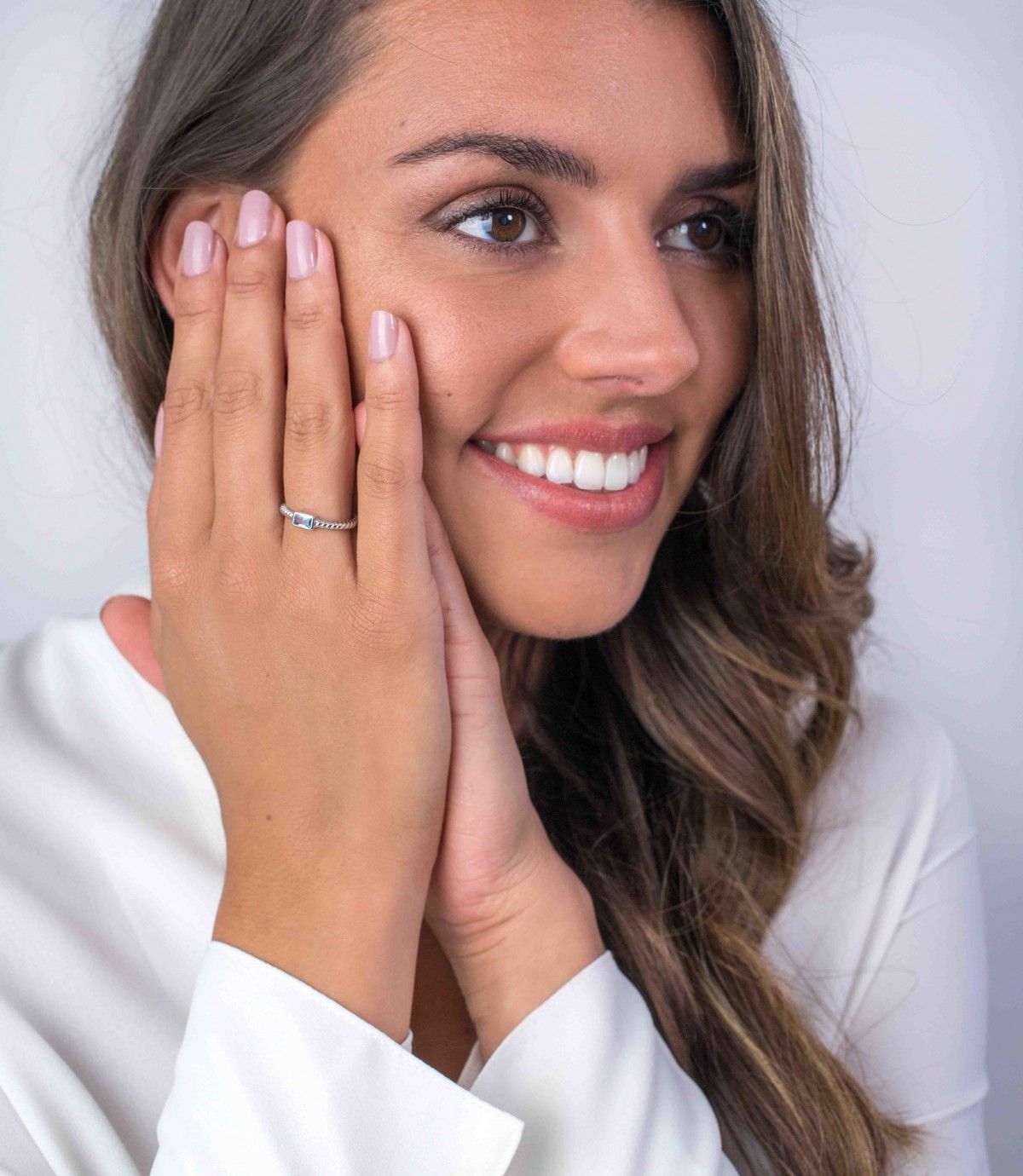 ZINZI Zilveren Ring blauw - ZIR1901