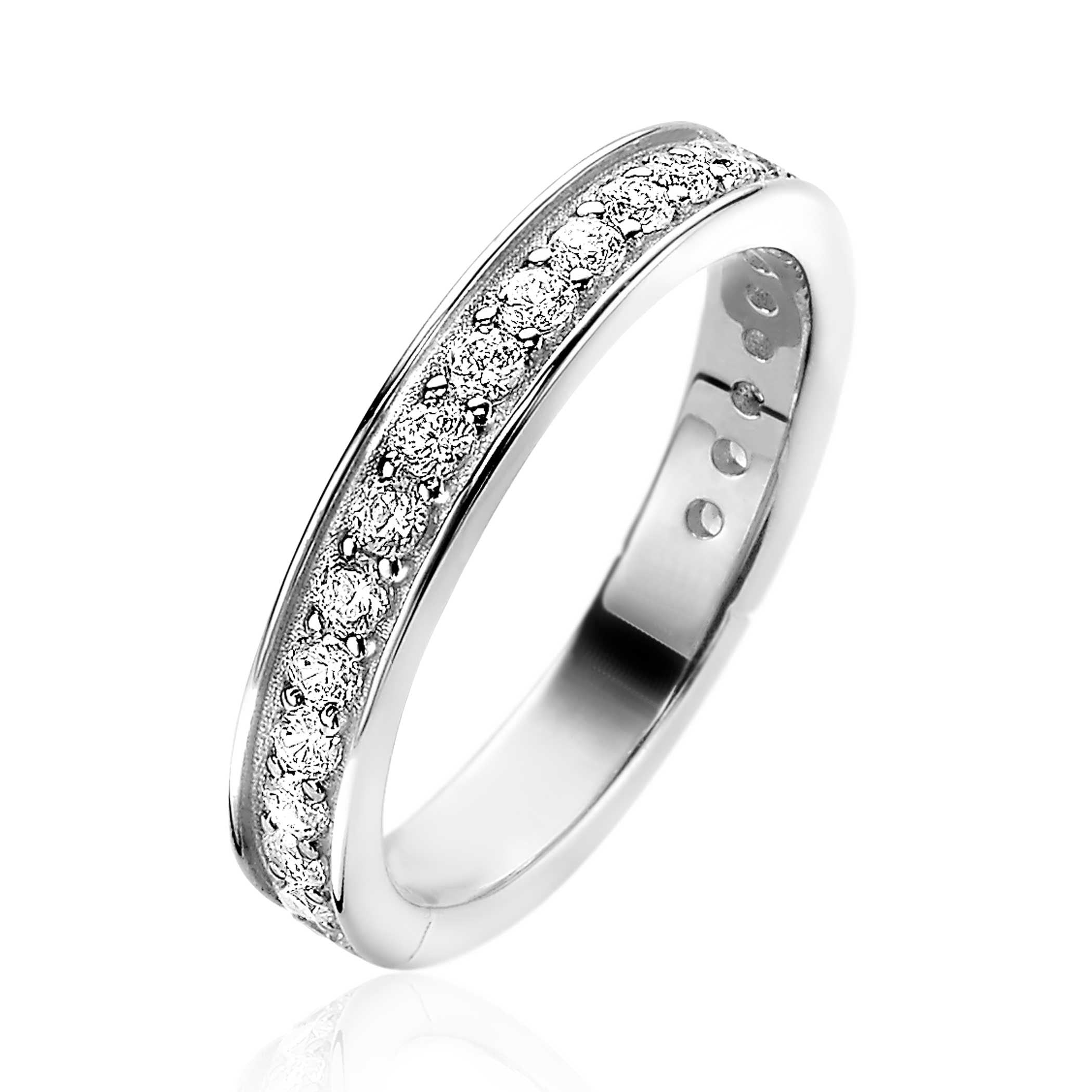 ZINZI Zilveren Ring wit - ZIR2050