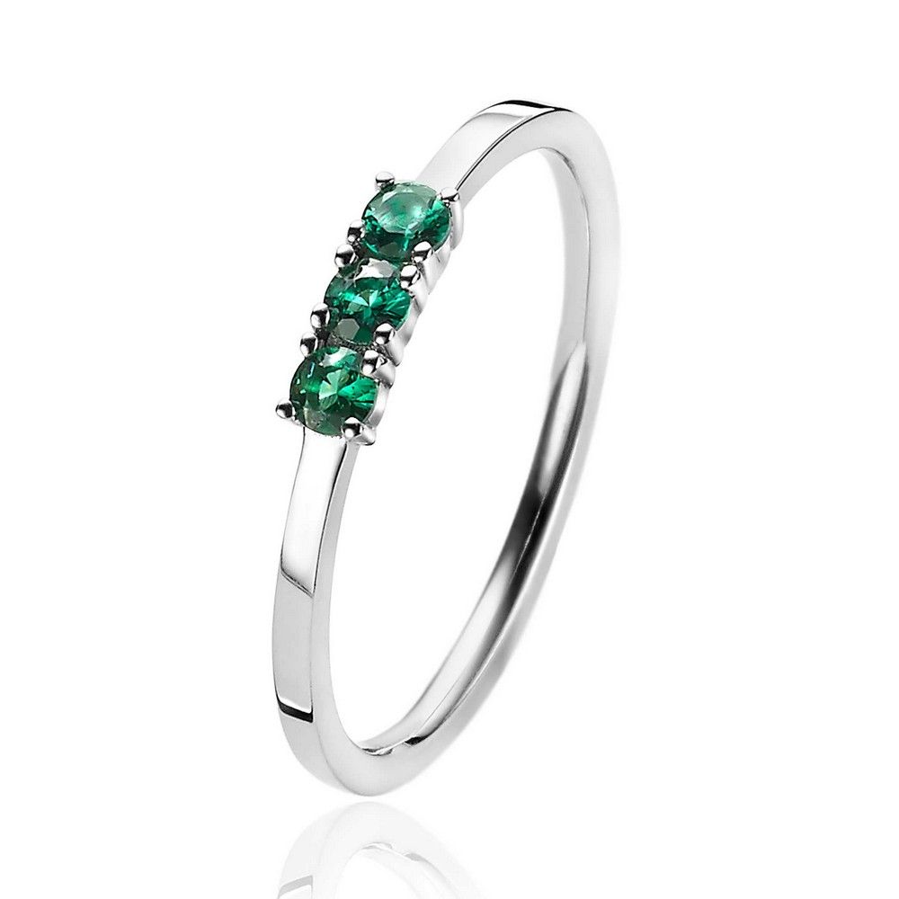 ZINZI Zilveren Ring met Groene Zirkonia - ZIR2127G
