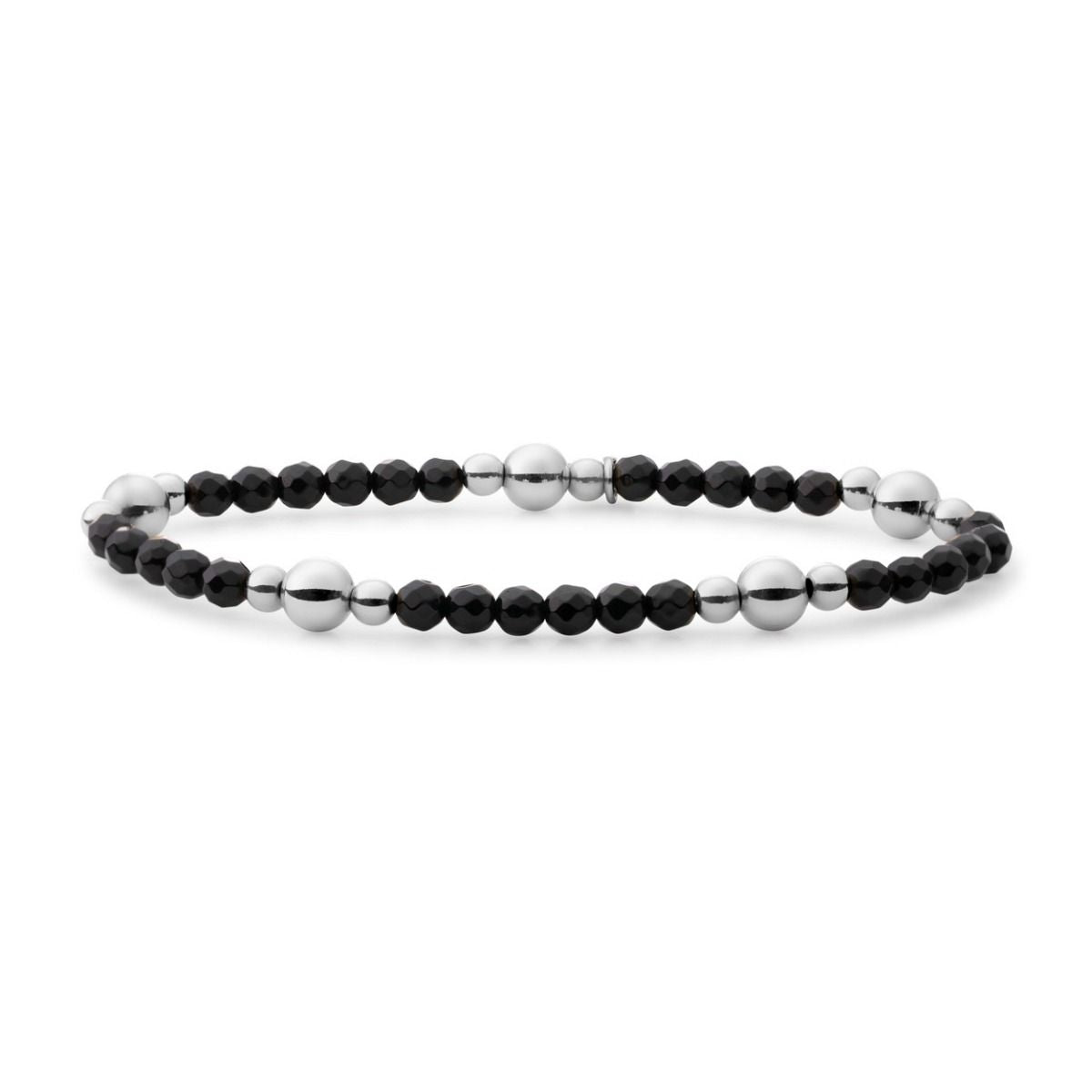Sparkling Jewels Armband Onyx BLK01S-G07 Zilverkleurig