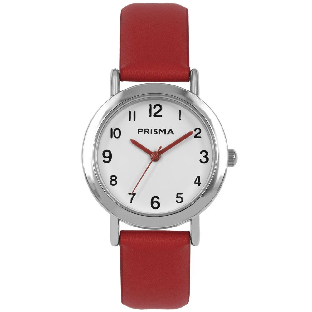 Prisma CW.357 Vera Leer Rood 30mm Kinderhorloge