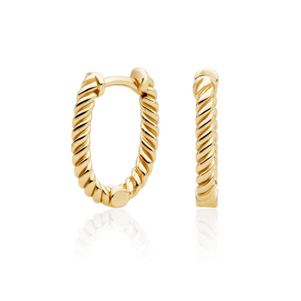 Sparkling Jewels Oorbellen Twist Huggies EAG21 Goudkleurig