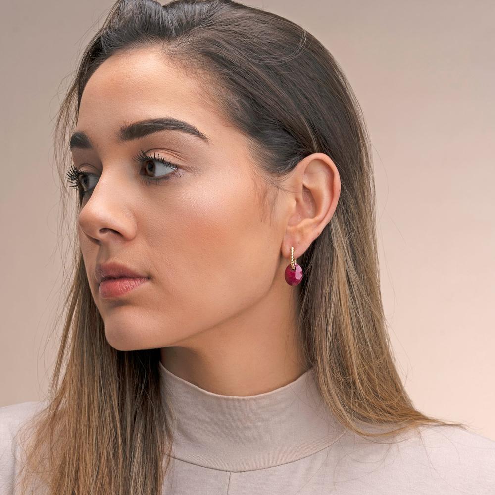 Sparkling Jewels Oorbellen Twist Huggies EAG21 Goudkleurig