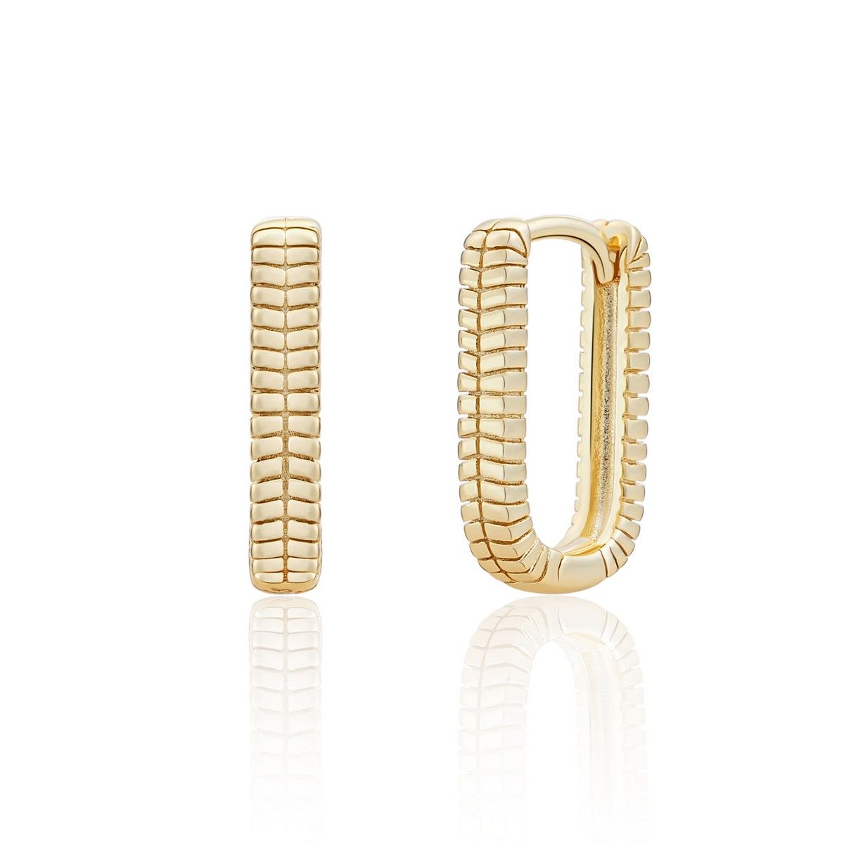Sparkling Jewels Oorbellen Square Huggies EAG25 Goudkleurig