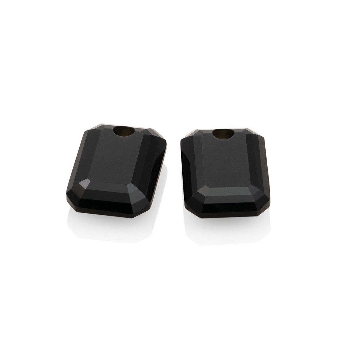 Sparkling Jewels Oorstenen Emerald Cut Onyx EAGEM07-EC