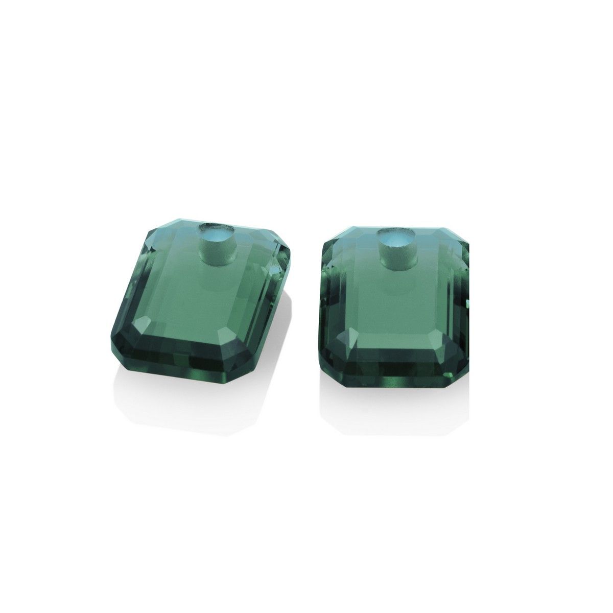 Sparkling Jewels Oorstenen Emerald Cut Petrolgroene kwarts EAGEM52-EC