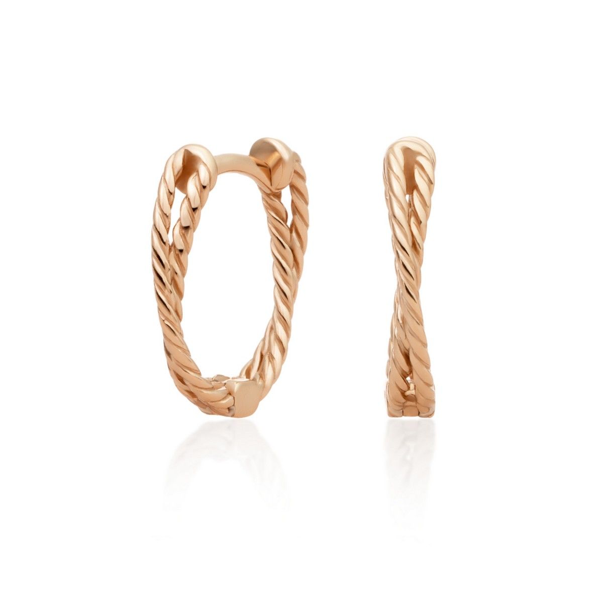 Sparkling Jewels Oorringen Double Rose EAR22 EAR22 Zilverkleurig