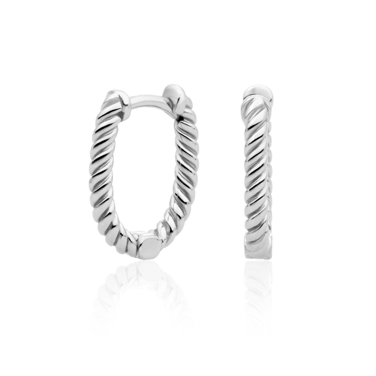 Sparkling Jewels Oorbellen Twist Huggies EAS21 Zilverkleurig