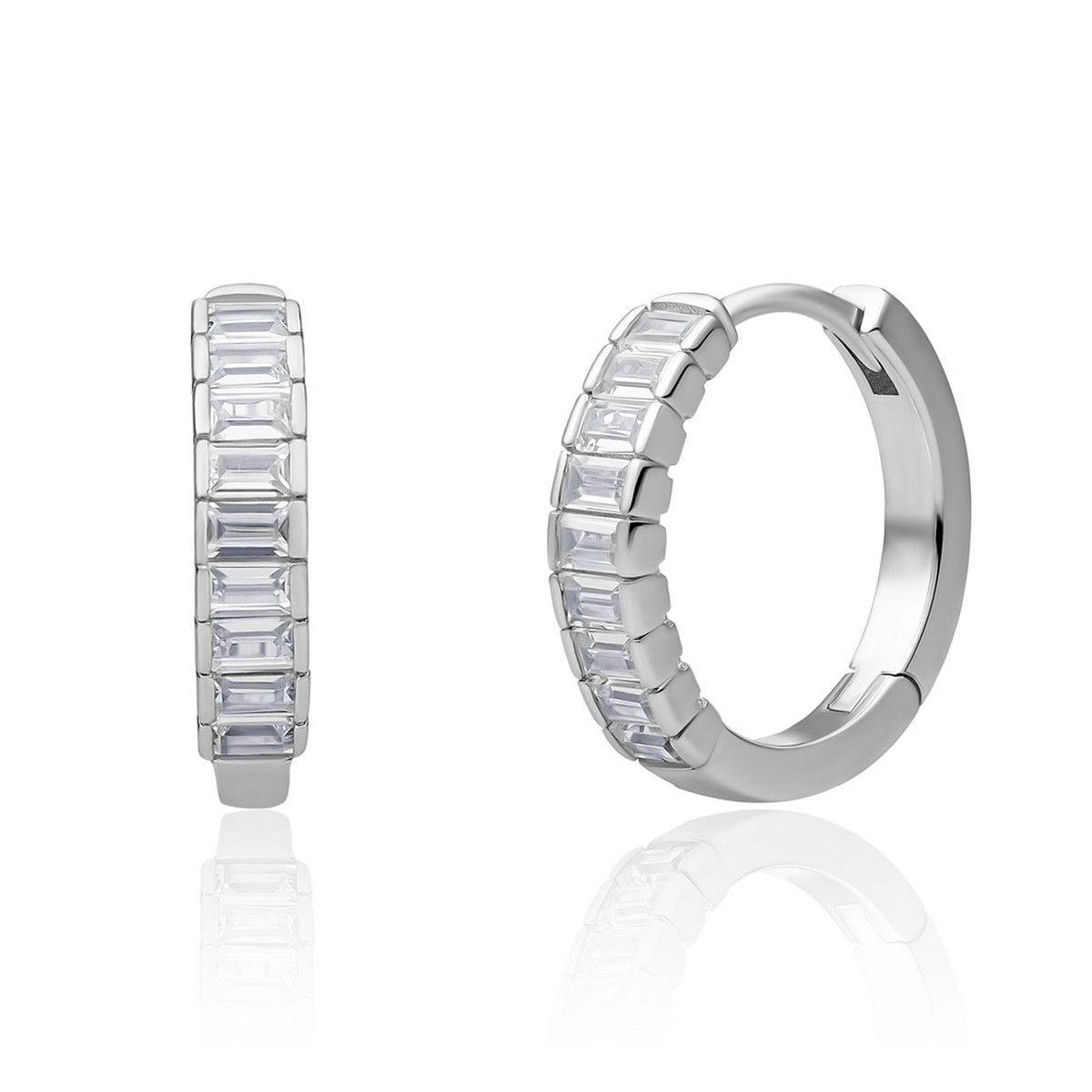 Sparkling Jewels Oorbellen Zirkonia EAS23 Zilverkleurig