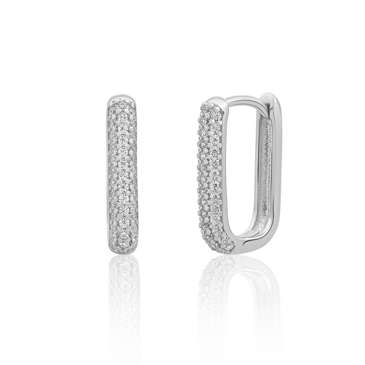 Sparkling Jewels Oorbellen Zirkonia EAS24 Zilverkleurig