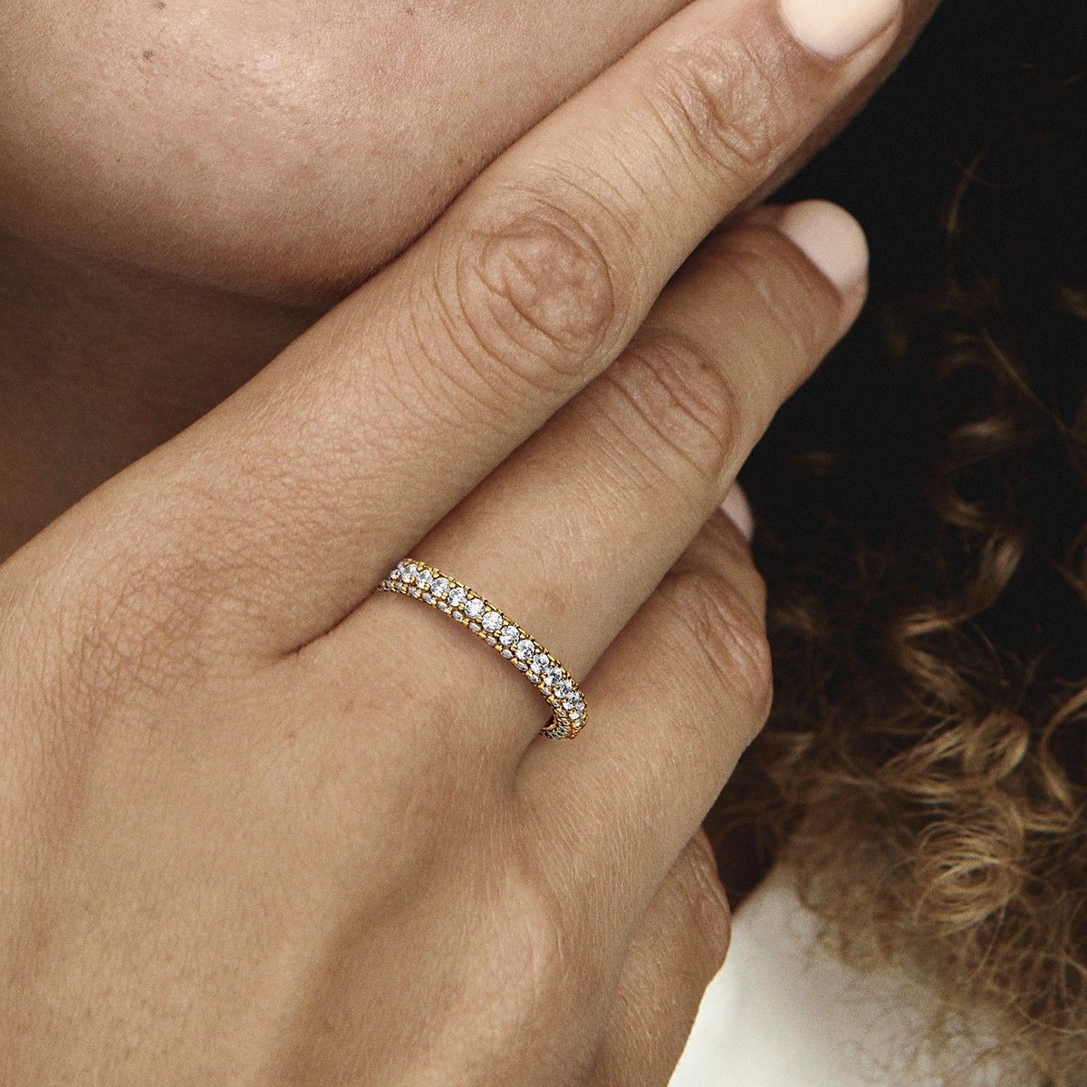 Pandora Timeless enkele rij pavé ring goudverguld - 162627C01