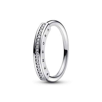 Pandora logo zilveren ring met zirkonia 192283C01, exclusief en kwalitatief hoogwaardig. Ontdek nu!