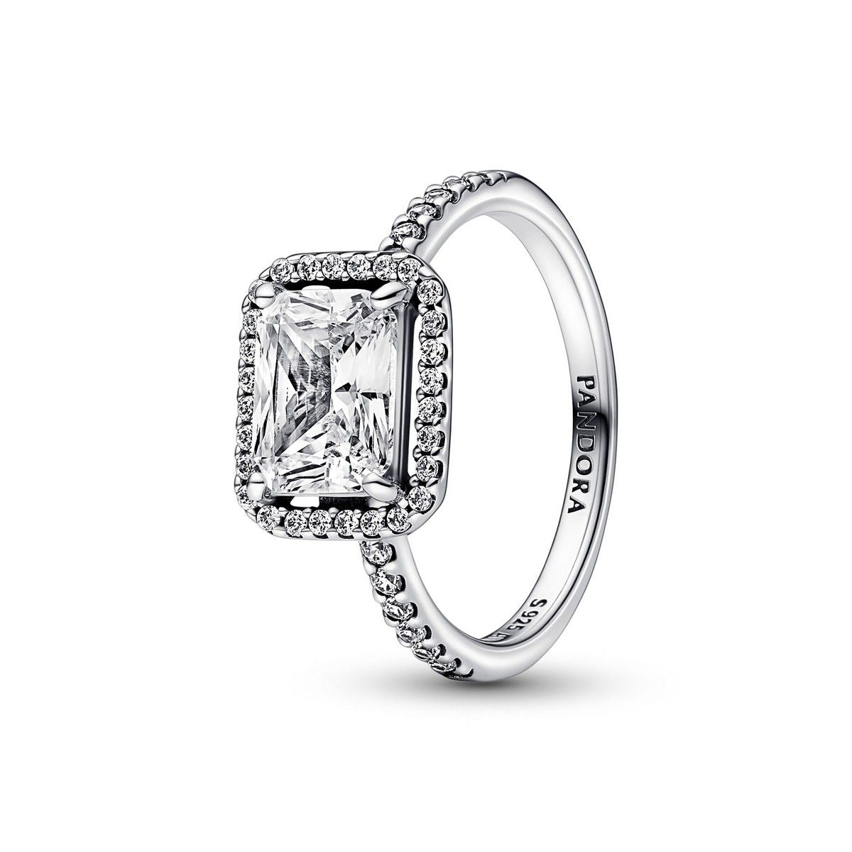 Pandora Rectangular Sparkling Halo Ring zilver - 192391C01