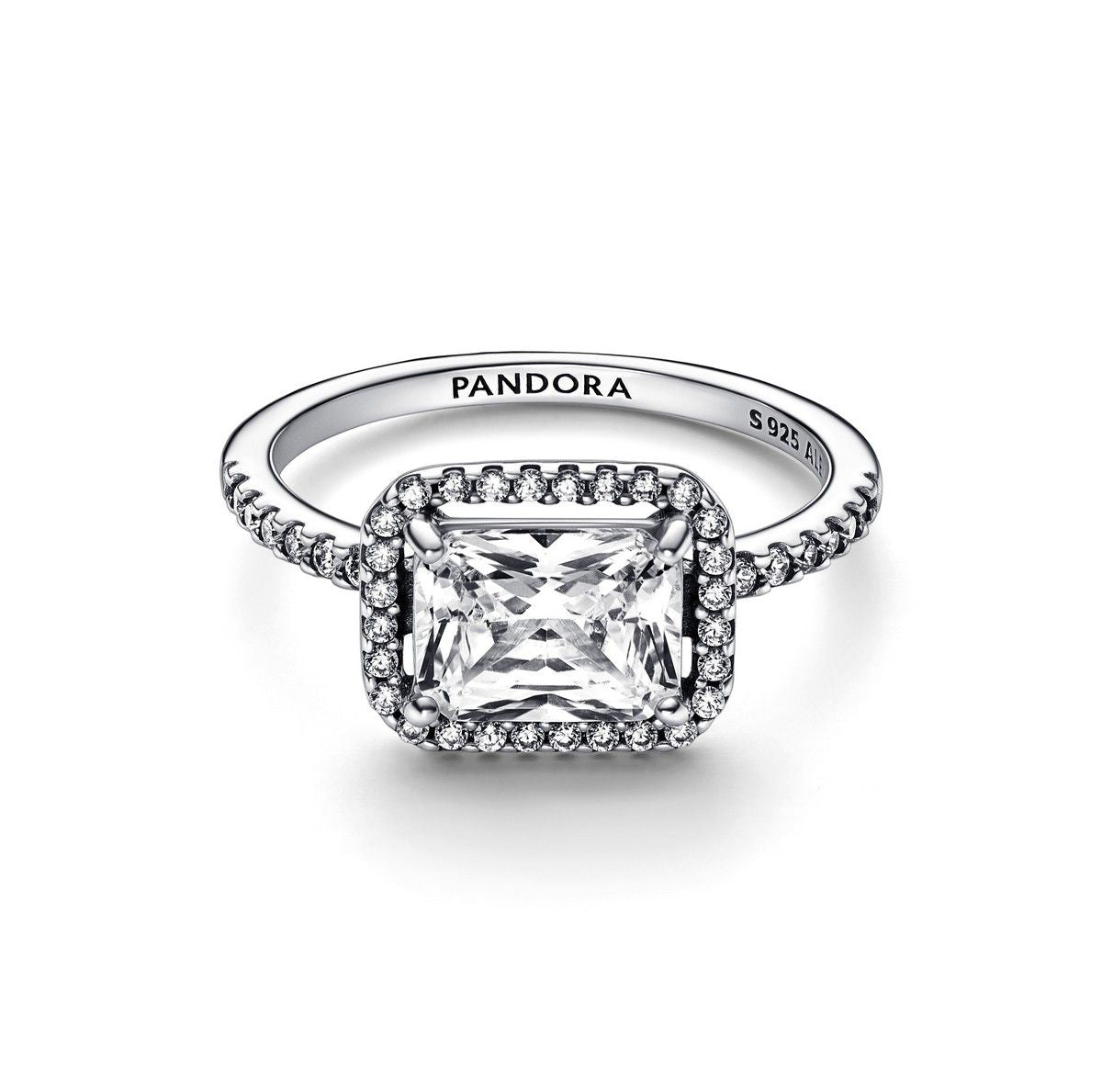 Pandora Rectangular Sparkling Halo Ring zilver - 192391C01