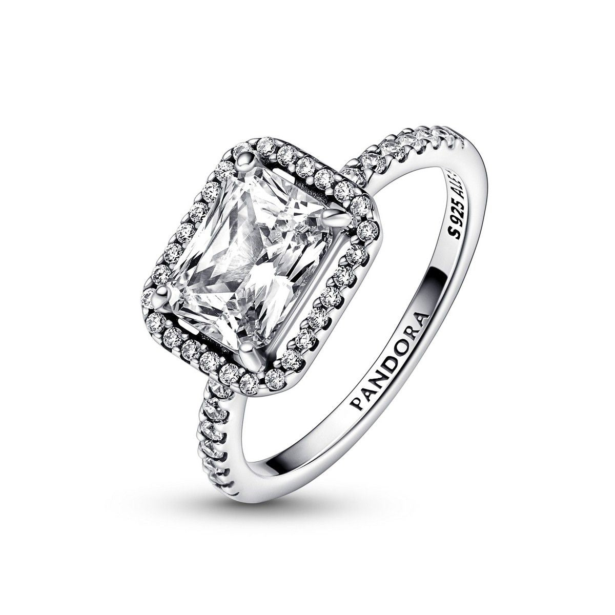 Pandora Rectangular Sparkling Halo Ring zilver - 192391C01