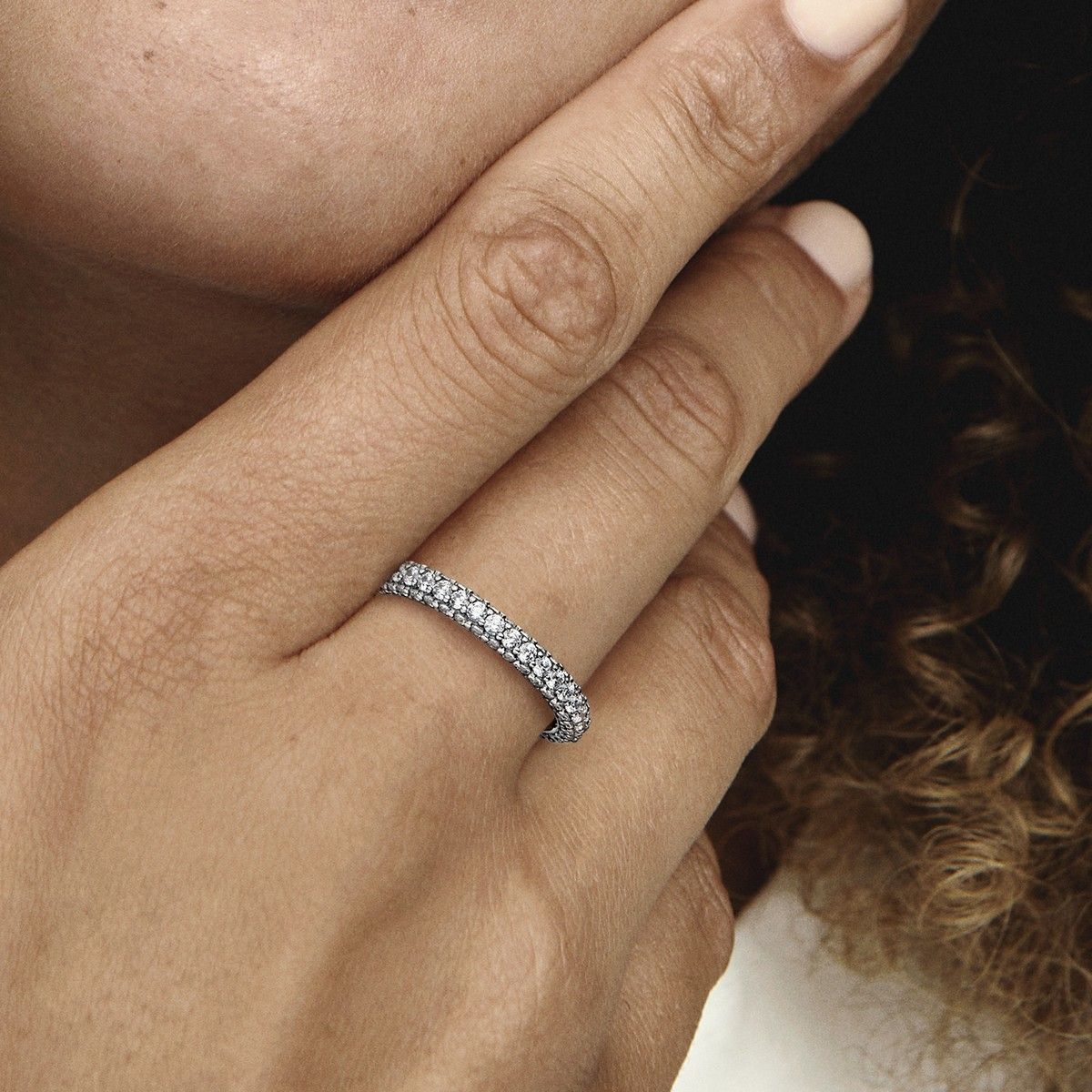 Pandora Timeless enkele rij pavé ring zilver - 192627C01