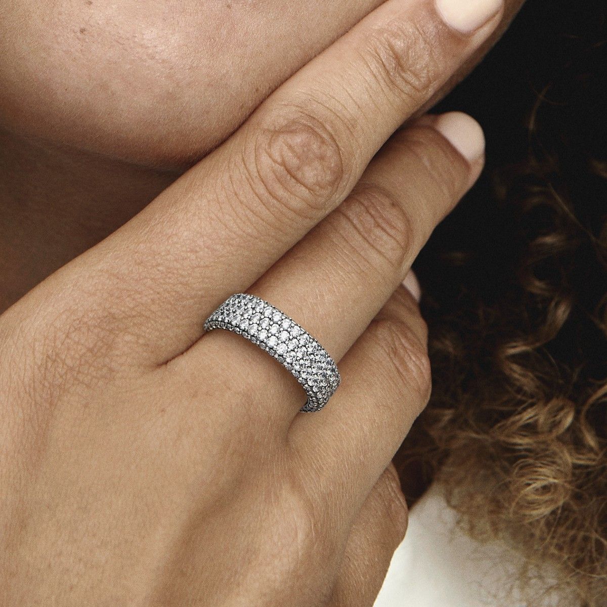 Pandora Timeless driedubbele rij pavé ring zilver - 192634C01