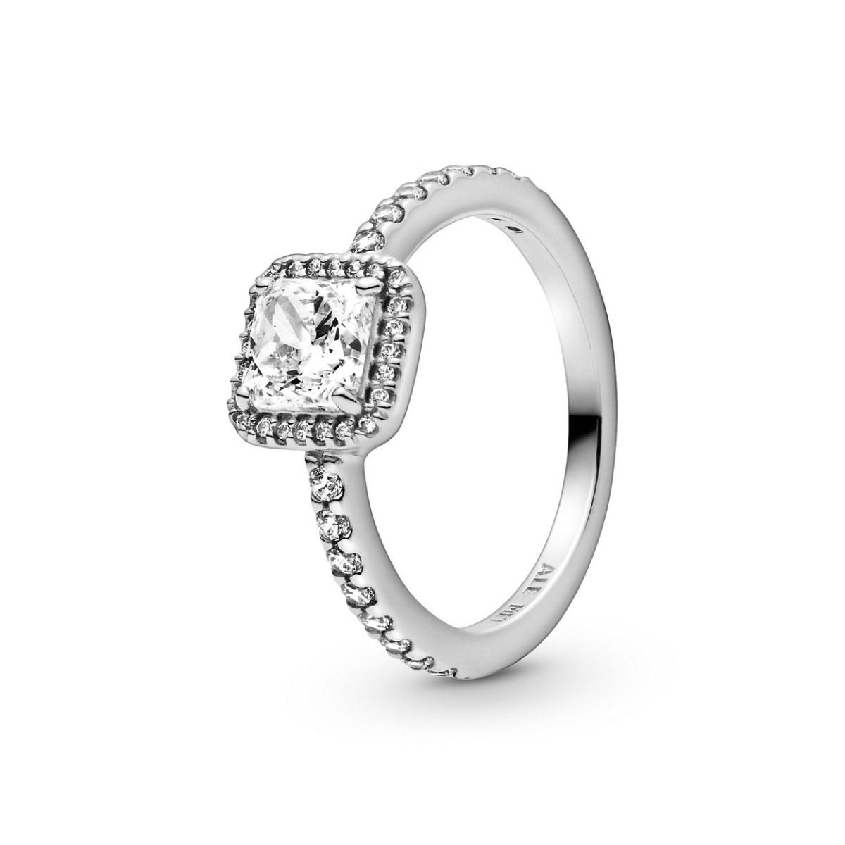 Pandora Square Sparkle Halo Ring zilver - 198863C01