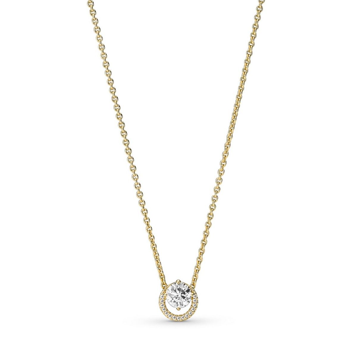 Pandora Sparkling Round Halo Pendant Collier Necklace goudverguld - 361174C01