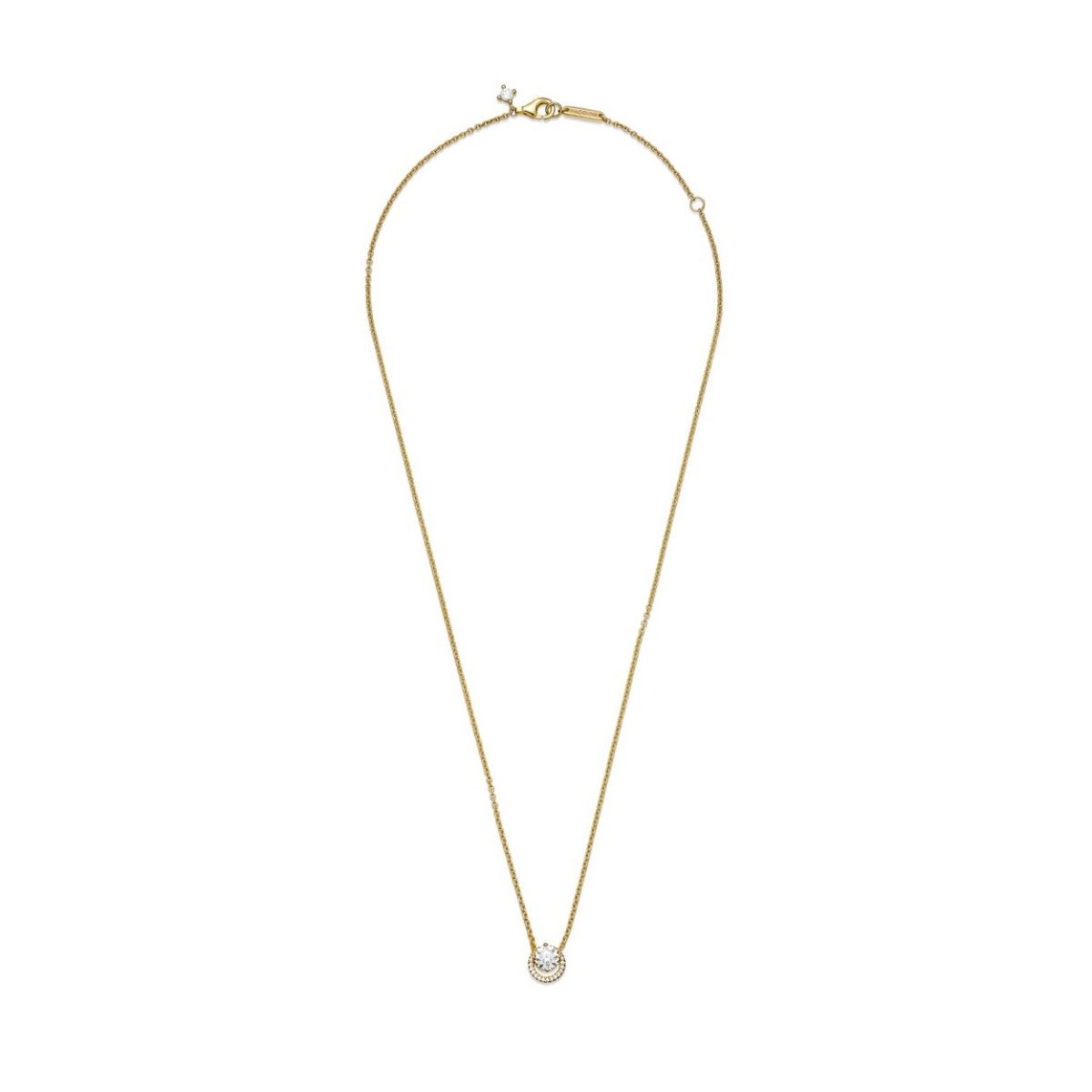 Pandora Sparkling Round Halo Pendant Collier Necklace goudverguld - 361174C01