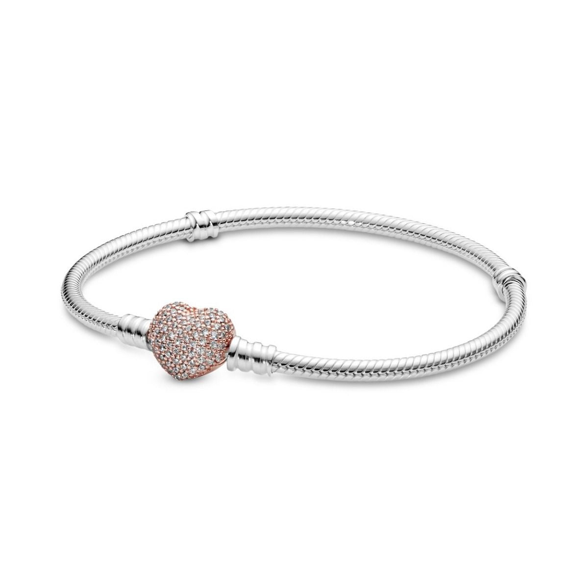 Pandora Moments Zilveren armband met Rose pavé hart 586292CZ, exclusief en kwalitatief hoogwaardig. Ontdek nu!