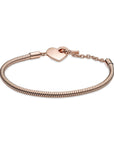 Pandora Moments Hart T-Bar Snake Chain Armband 589285C00, exclusief en kwalitatief hoogwaardig. Ontdek nu!