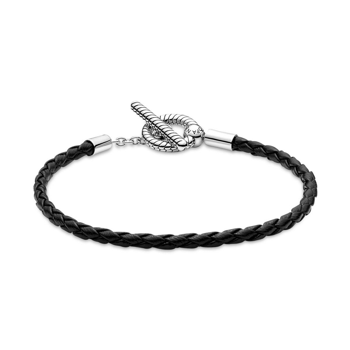 Pandora Moments Braided Leather T-bar Bracelet 591675C01, exclusief en kwalitatief hoogwaardig. Ontdek nu!