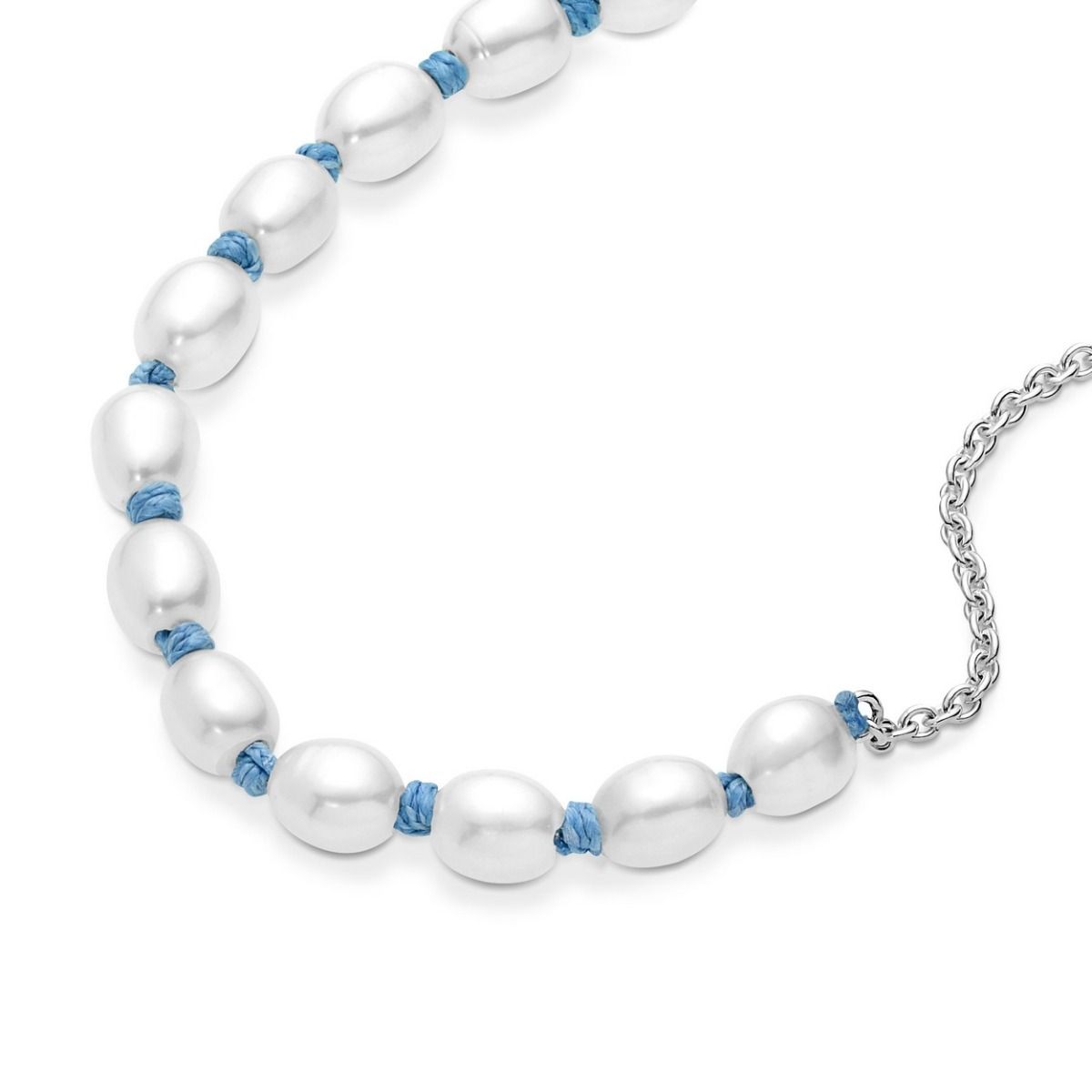 Pandora Freshwater Cultured Pearl Blue Cord Chain Bracelet 591689C01, exclusief en kwalitatief hoogwaardig. Ontdek nu!
