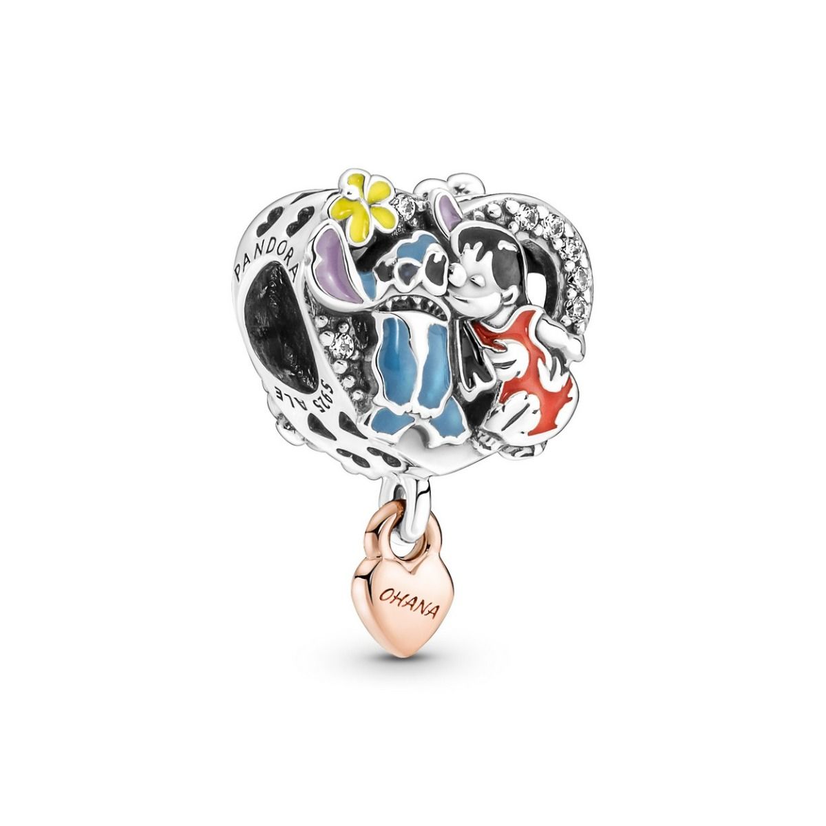 Pandora Disney Ohana Lilo & Stitch Inspired Charm bicolor zilver en roségoudverguld - 781682C01