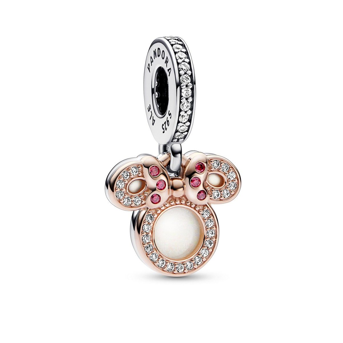 Pandora Disney Minnie Mouse Silhouet Dubbele Hangende Bedel bicolor zilver en roségoudverguld - 782615C01